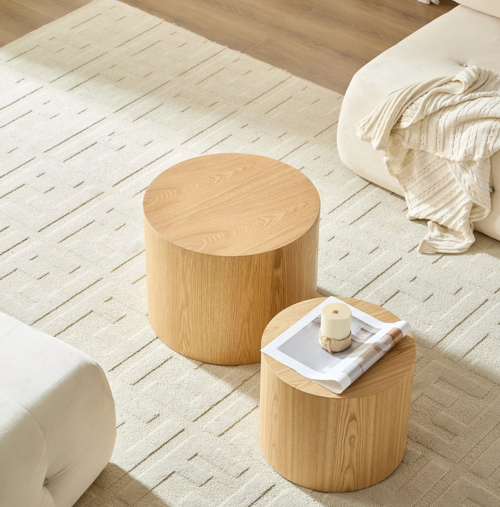 Set di tavolini nidificanti in MDF color naturale