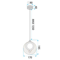 Lampadario A Sospensione In Cristallo Lhj110-1cp Light Rose Gold