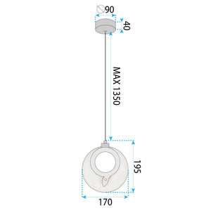 Lampadario A Sospensione In Cristallo Lhj110-1cp Light Rose Gold