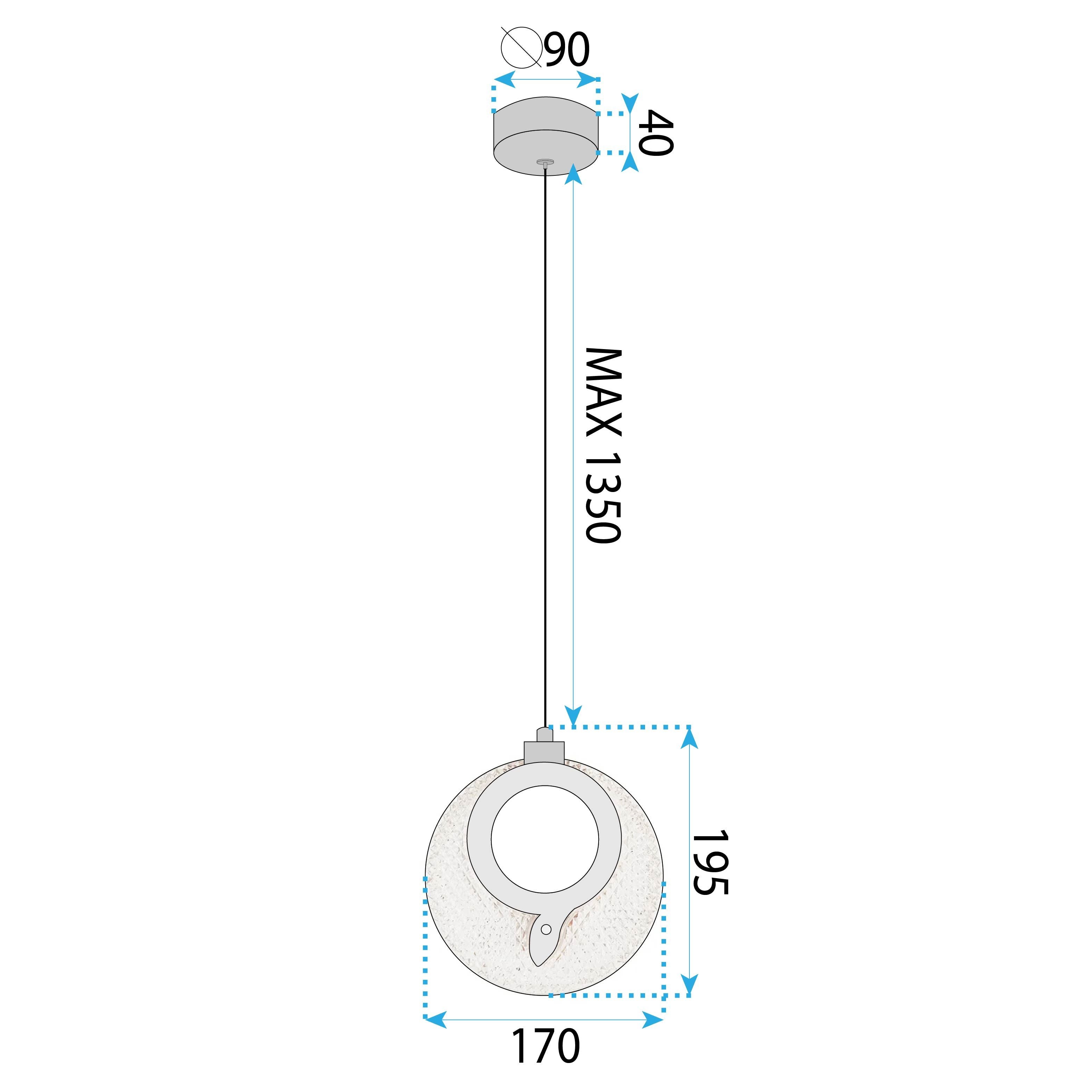 Lampadario A Sospensione In Cristallo Lhj110-1cp Light Rose Gold