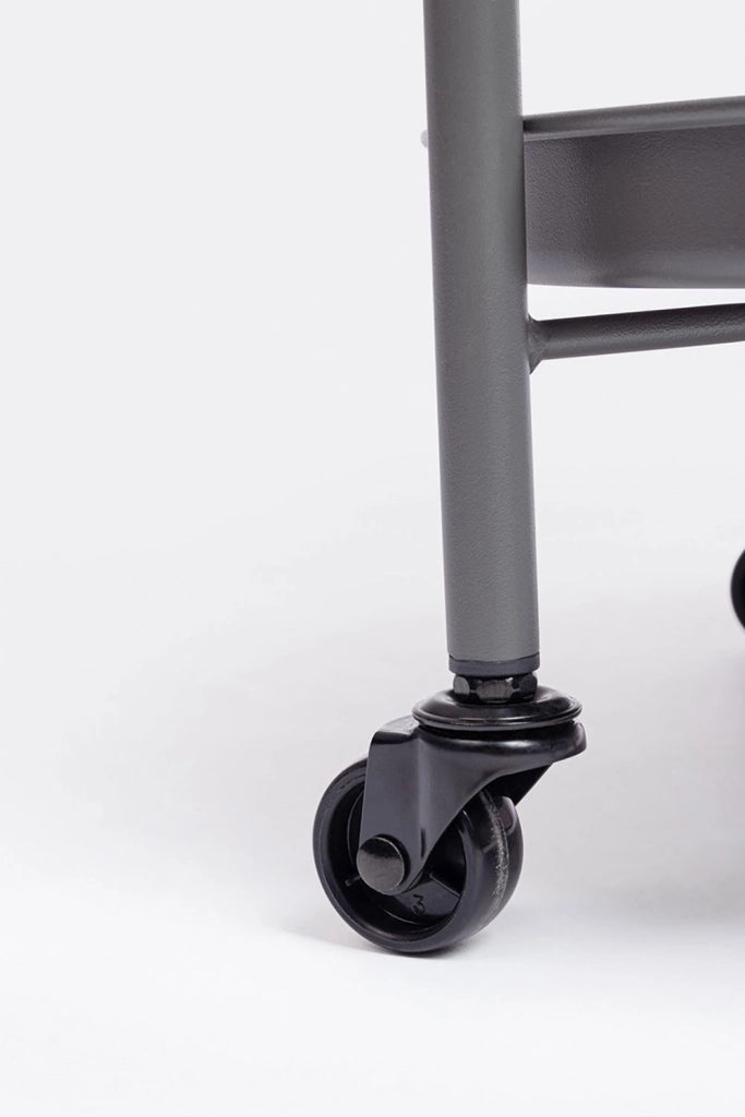 Tavolino da Esterno Carrello con Ruote Ø44,5x70h cm in Acciaio Austin Twin Antracite