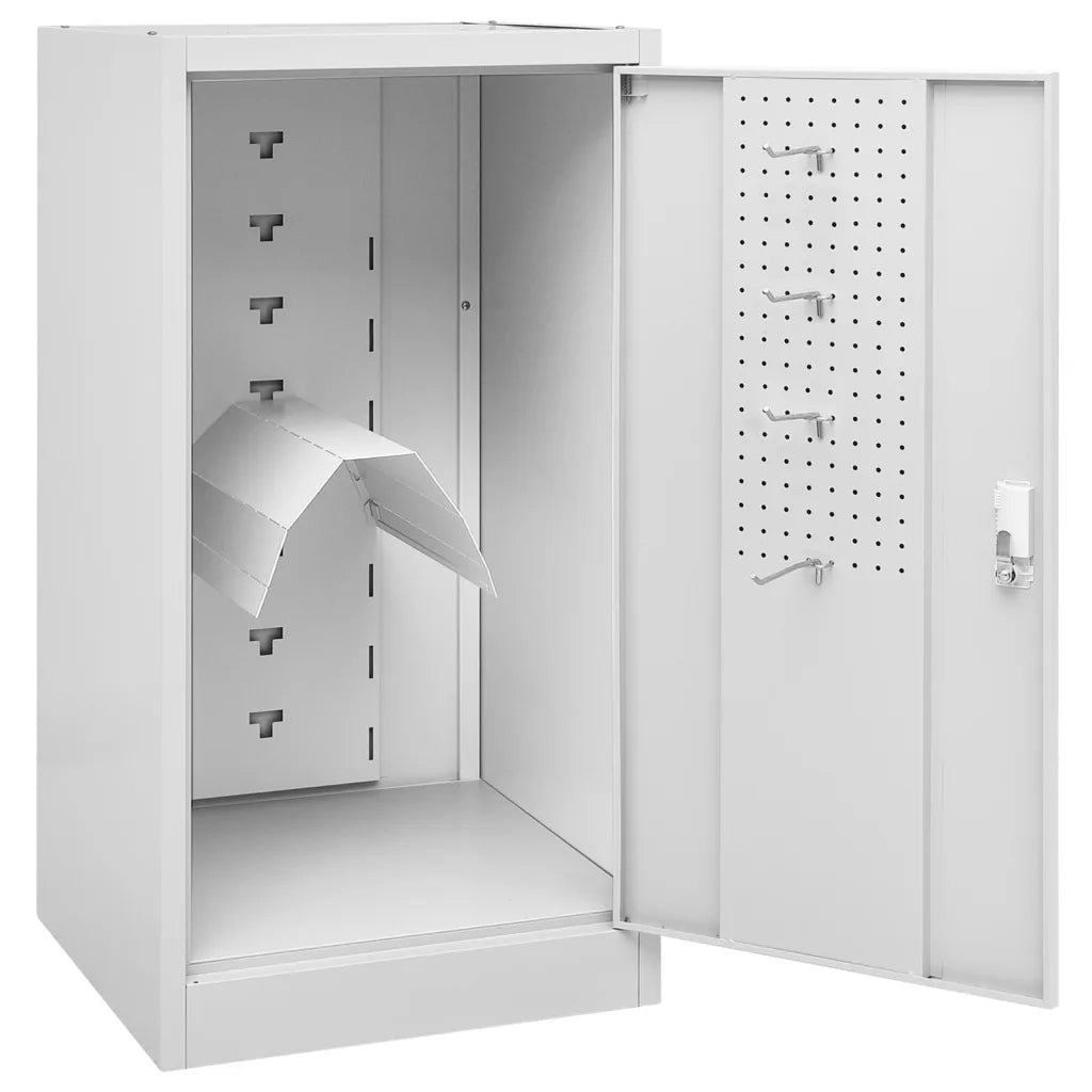 Armadio Porta Sella Grigio Chiaro 53x53x105 cm in Acciaio 339604