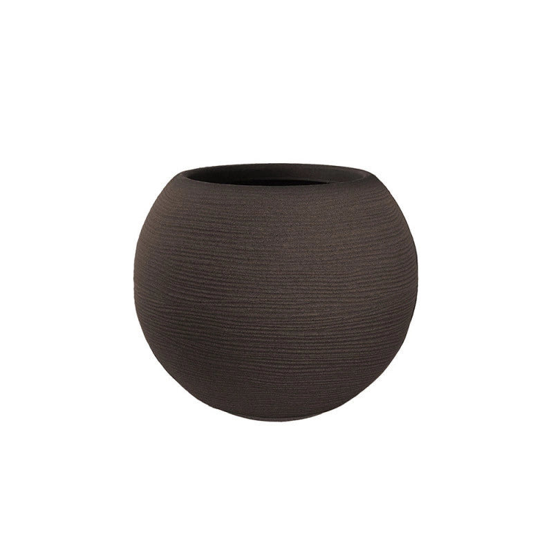 Vaso in resina da esterno interno per piante tondo a sfera di design d.40x33h Botticelli Marrone