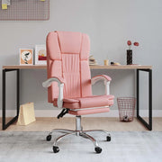 Sedia per studi-Poltrona da Ufficio Reclinabile Rosa in Similpelle 702496