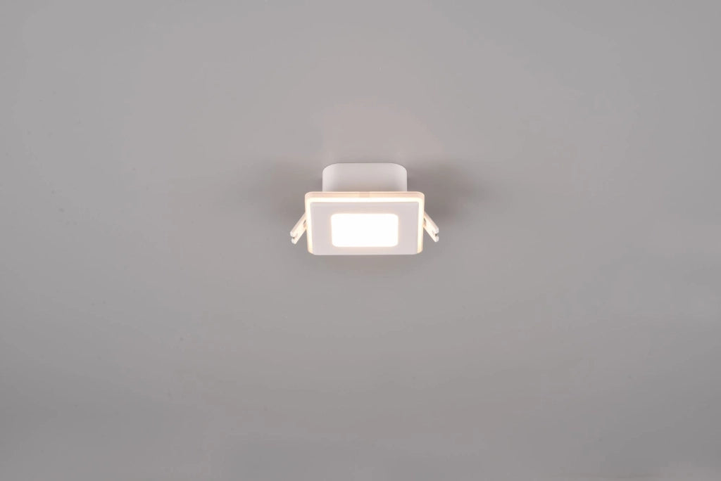 NIMBUS FARETTO DA INCASSO LED 5W 450lm, 3000K QUADRATO BORDO BIANCO ACCENSIONI SEPARATE 8,5CM X 8,5CM