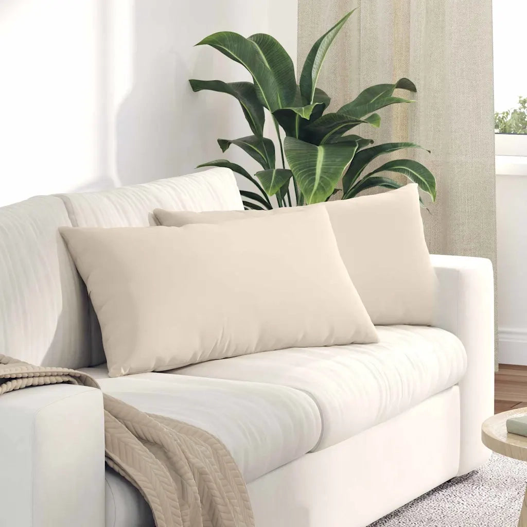 Cuscini da Divano 2 pz | Cuscini per sedie Beige 80 x 40 cm Tessuto
