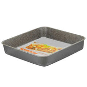 Trade Shop - Teglia Quadra Alta H5cm Con Rivestimento Antiaderente Antigraffio Da Forno 3 Misure -