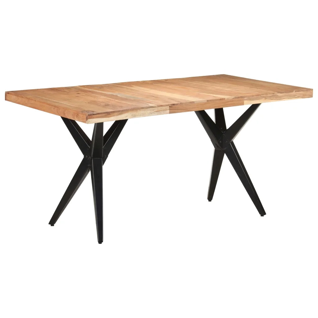 Tavolo da Pranzo 160x80x76 cm in Legno Massello di Acacia cod mxl 58858