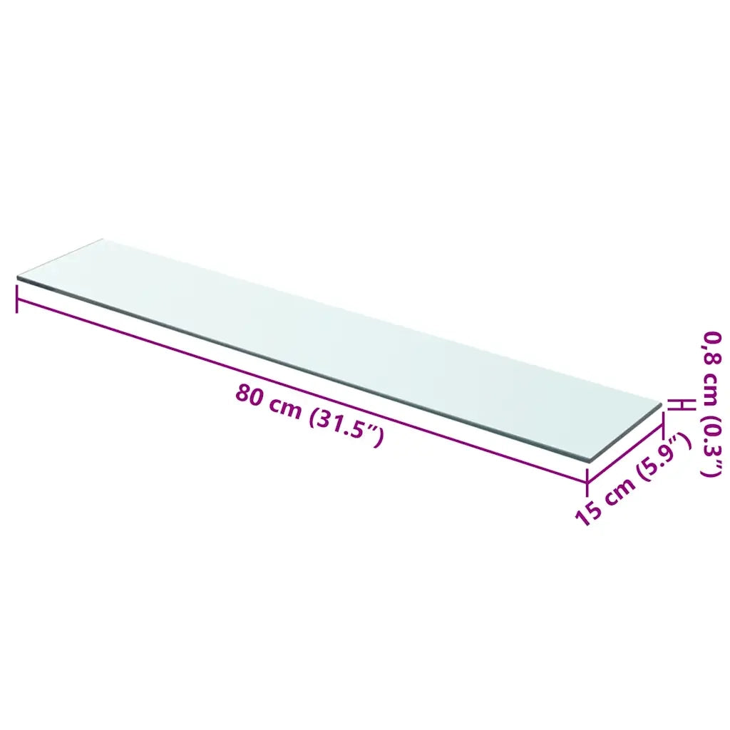 Mensole in Vetro Trasparente 2 pz 80x15 cm 3051573