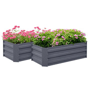 2 Pezzi Letti Rialzati per Orto ¨C Zephmum ¨C Grigio Acciaio Ondulato 100x50x30 cm