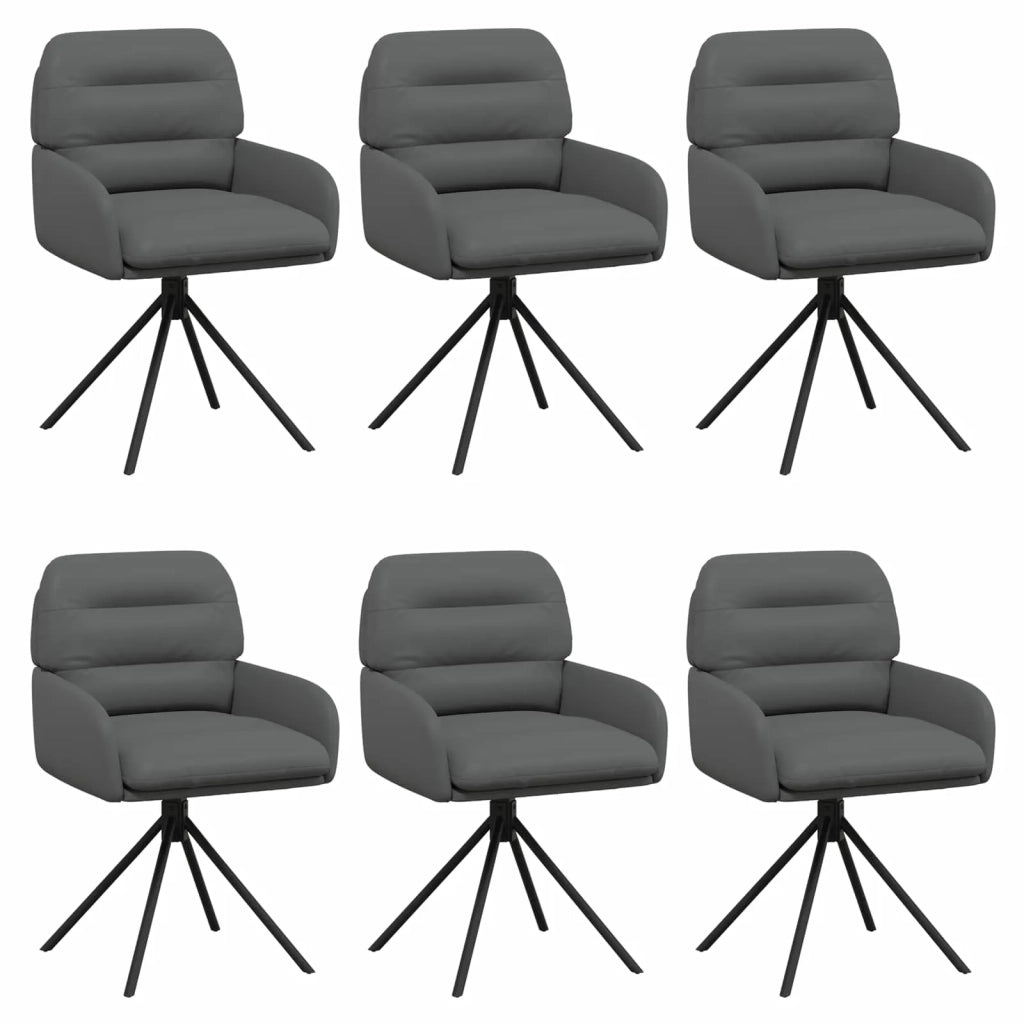 Sedie da pranzo girevoli 6 pcs Similpelle Grigio 3428266