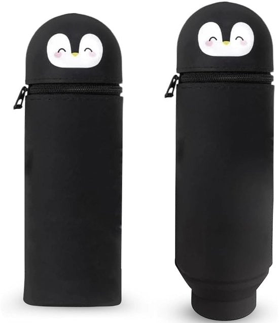Etui in silicone morbido, 2-in-1 etui in silicone, etui cartoon, accessori scolastici divertenti, etui, contenitore per penne, grande capacità per materiali da ufficio