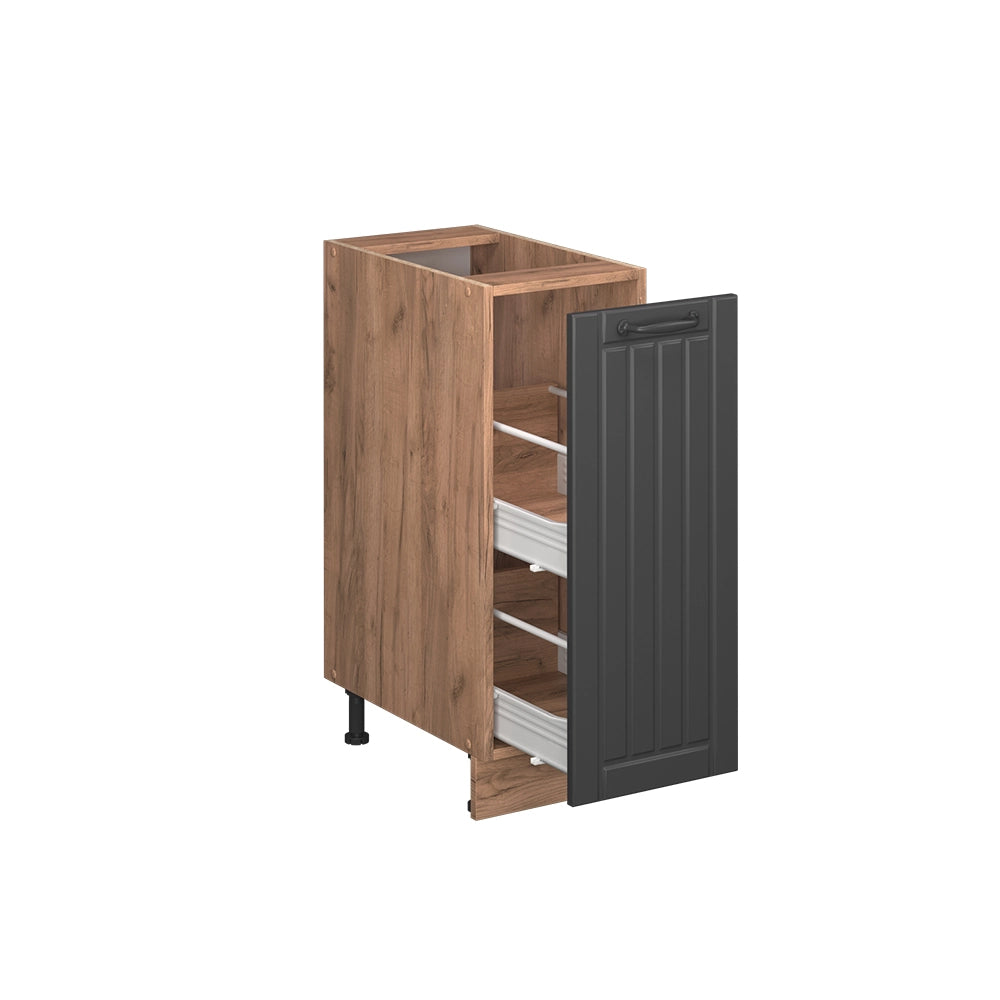 Vicco Armadio cucina dispensa alto Grigio scuro 30 cm senza piano di lavoro