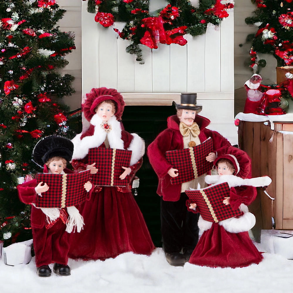 Cantori di Natale in set da 4 Pz 45 cm Decorazione Natalizia