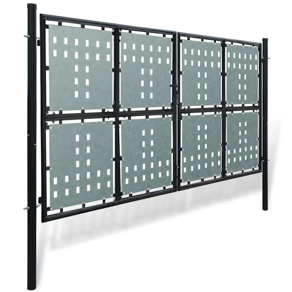 Cancello per Recinzione a una Porta Nero 300x150 cm 141693