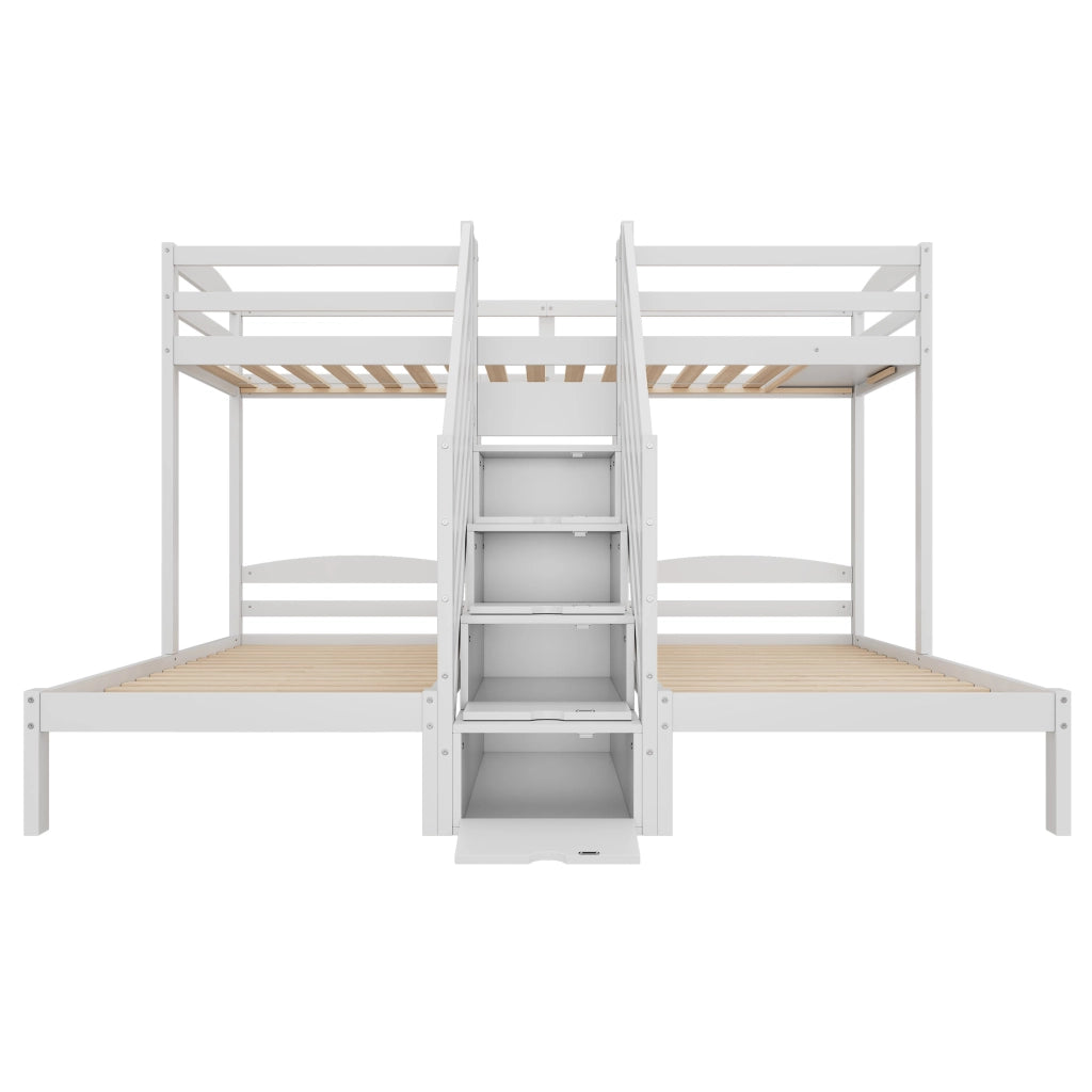 LETTO a castello 90x200 cm 3 posti legno di pino bianco