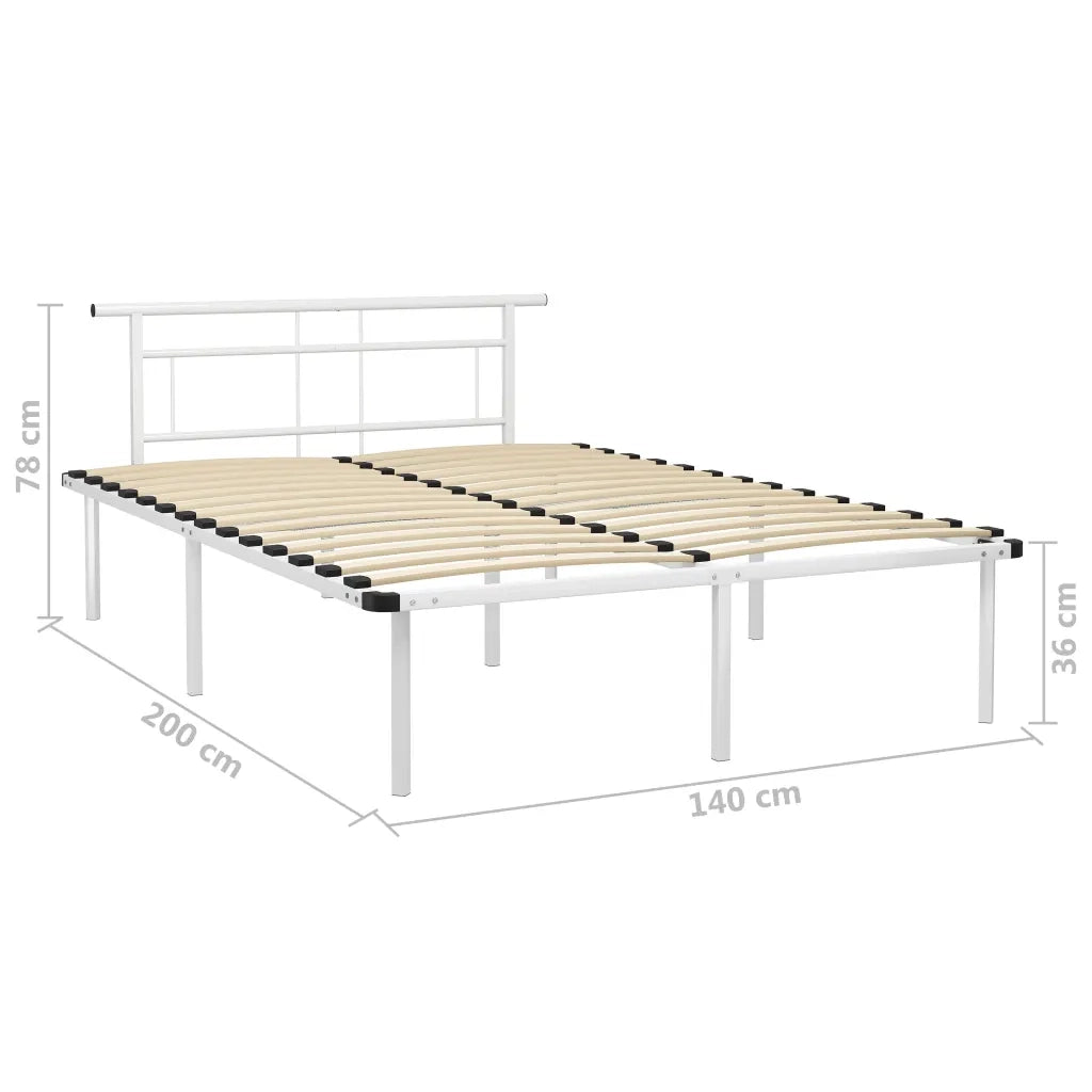 Giroletto-Struttura Letto Bianco in Metallo 140x200 cm 775220