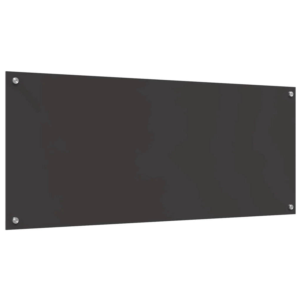 Paraschizzi da cucina moderno e resistente al calore 120 x 50 x 0,6 cm design elegante in vetro temperato grigio scuro 02_0058487