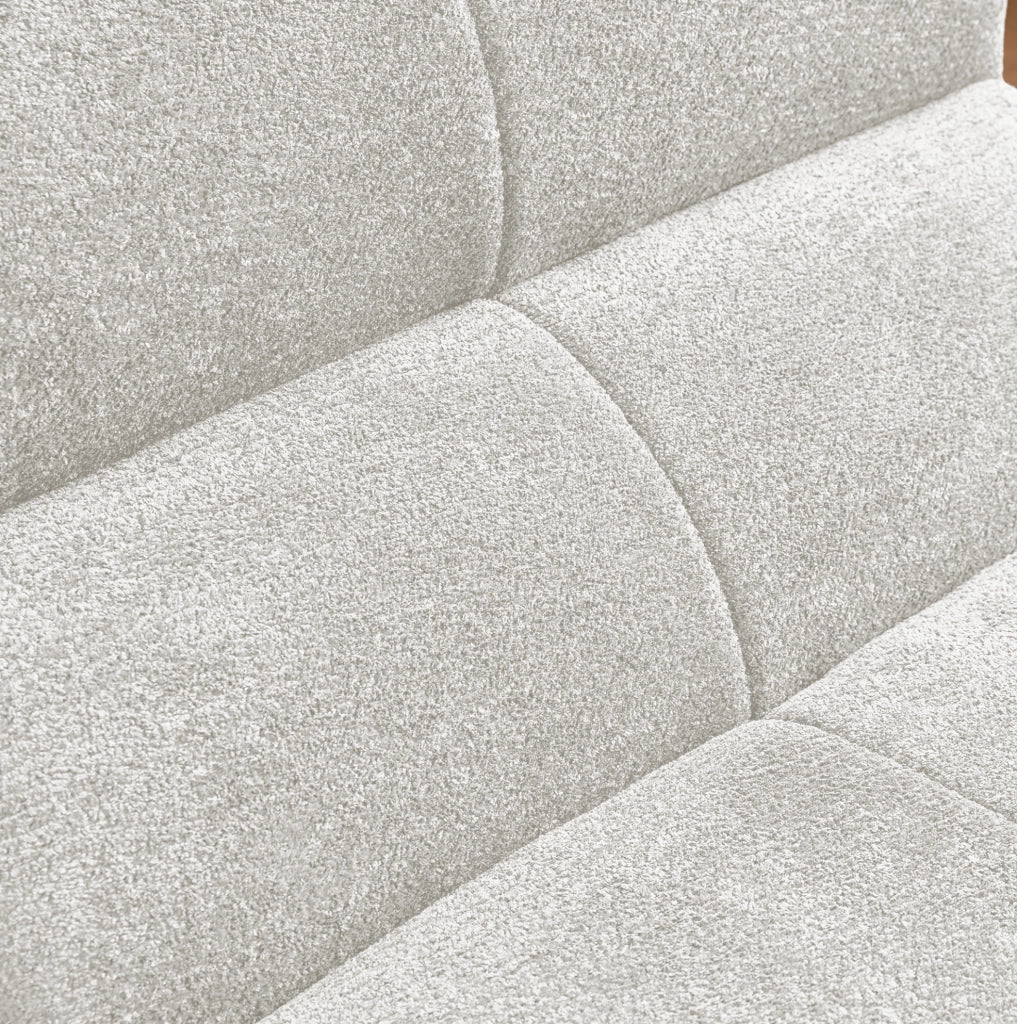 Poltrona compressa in velluto bianco 94x110 cm HOMVRA