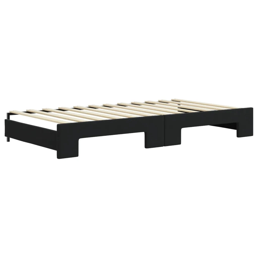Divano Letto Estraibile con Cassetti-Sofa Letto-Daybed Nero 100x200 cm in Velluto 526714