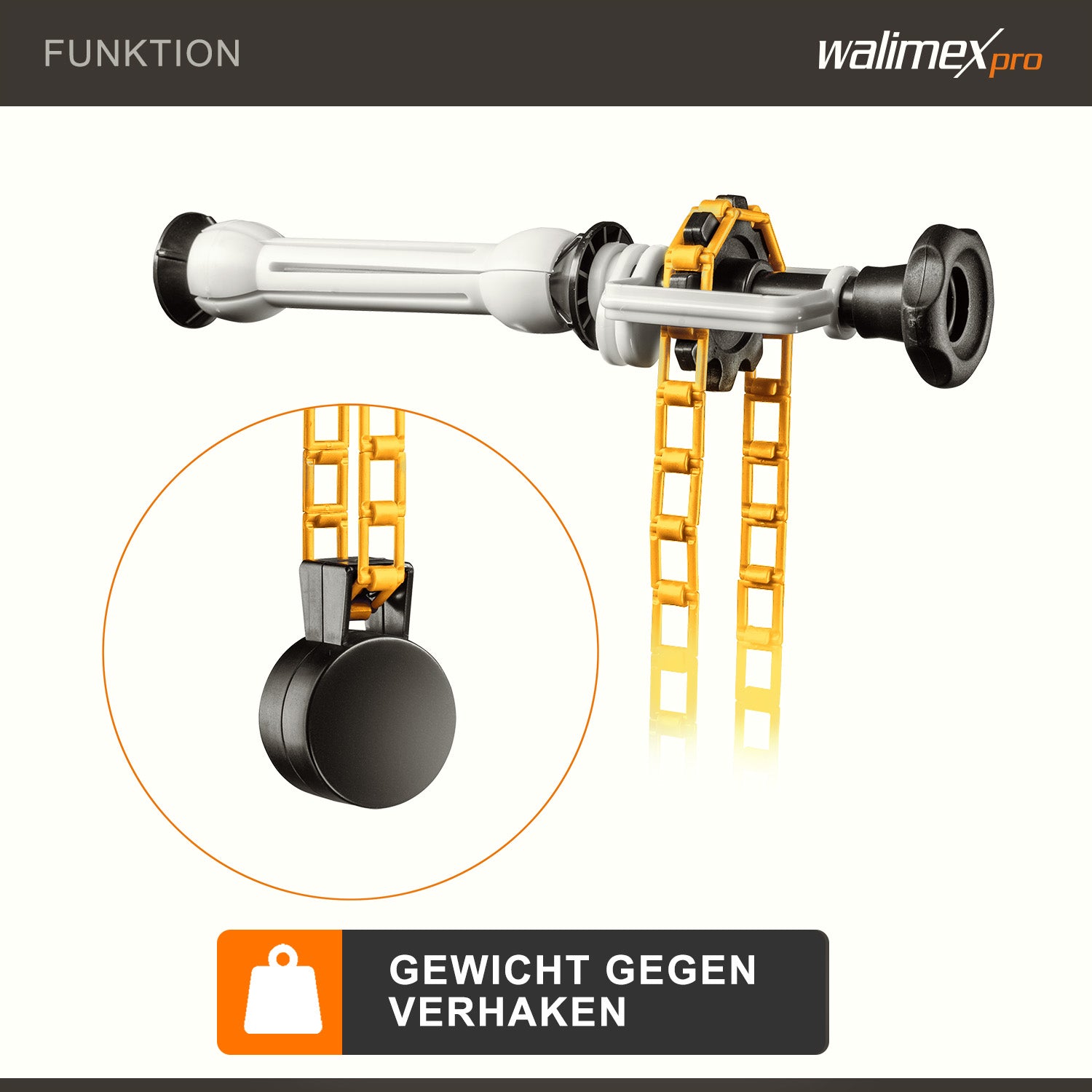 Walimex sfondo expan + catena e peso, arancione