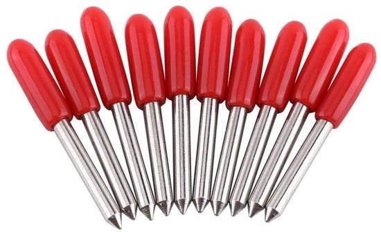 Set di Snipper in Acciaio Durissimo 10 pz - Alta Durezza - Lame per Snipper - Taglierine per Vinile - Angoli 30°/45°/60° - Lame a Punta Affilata