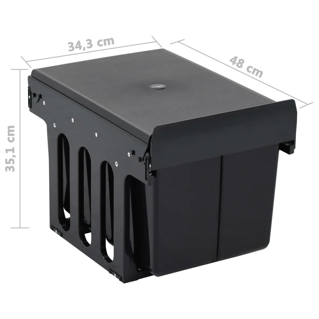 Cestino Estraibile per Mobile Cucina-Scaffale per Cucina Chiusura Ammortizzata 36L 744882