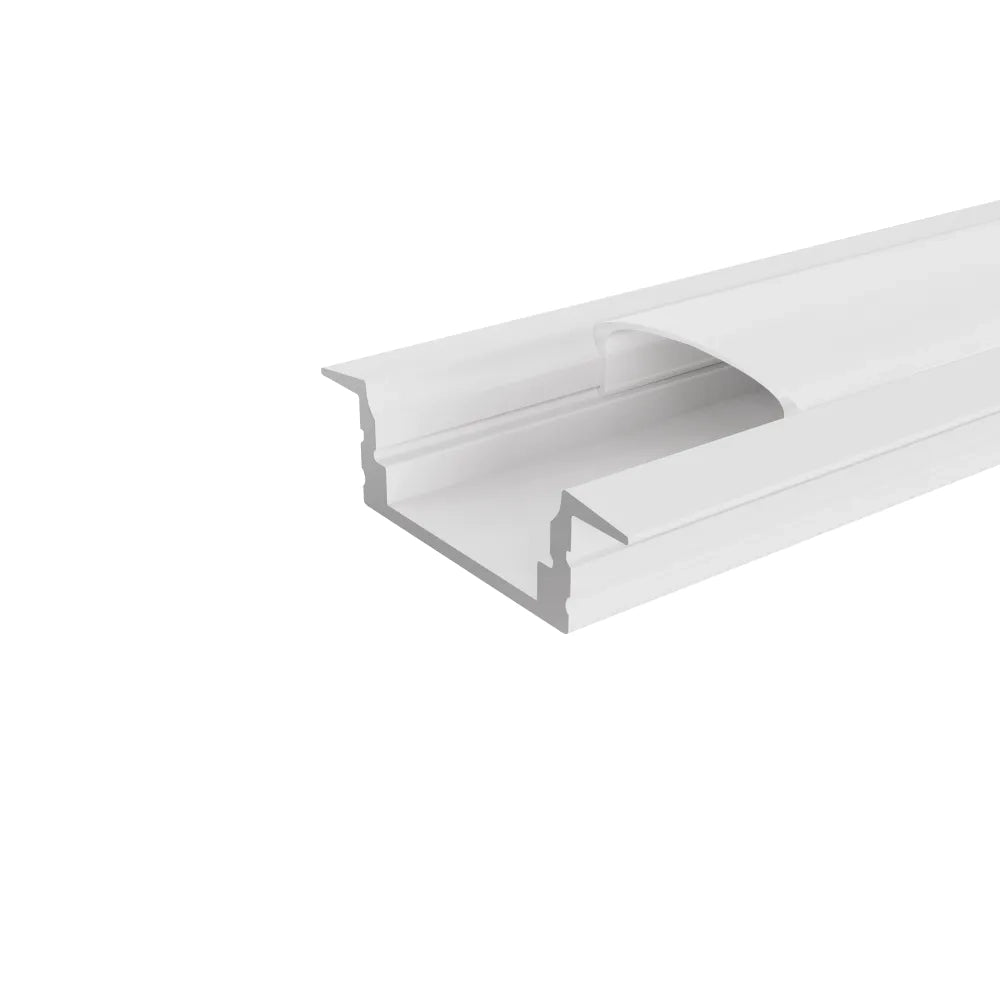 Profilo da incasso in alluminio bianco 2mt per doppia striscia led