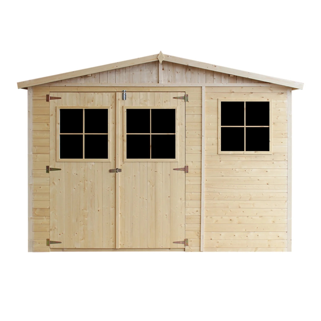 TIMBELA M336+M336G Casa da giardino in legno naturale CON PAVIMENTO IMPREGNATO A226x316x424 cm/12 m²