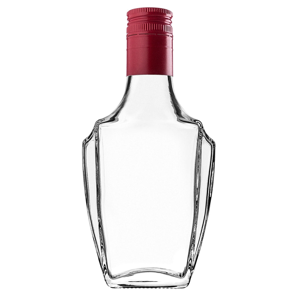 KADAX Bottiglia in Vetro per Tintura 250ml Con Tappo Rosso Lungo 10pz.
