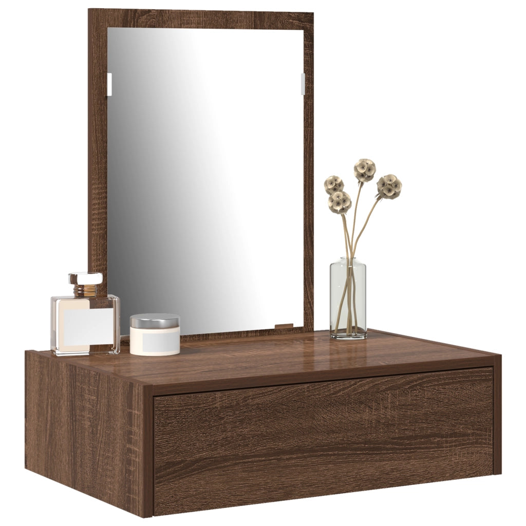 Tavolo da Toeletta a Muro Rovere Marrone 60x40x70 cm