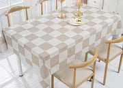 Tovaglia Antimacchia PVC Proteggi Tavolo Maniva Glitter Quadri - 140x360 - D10 Beige