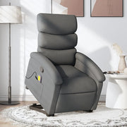 Poltrona Alzapersona Massaggi Reclinabile Grigio Scuro Tessuto 3203991