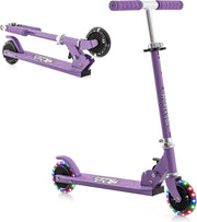 Monopattino per bambini con 2 ruote a LED e freni, skateboard pieghevole con 3 altezze regolabili, in alluminio con carico 50 kg, per bambini