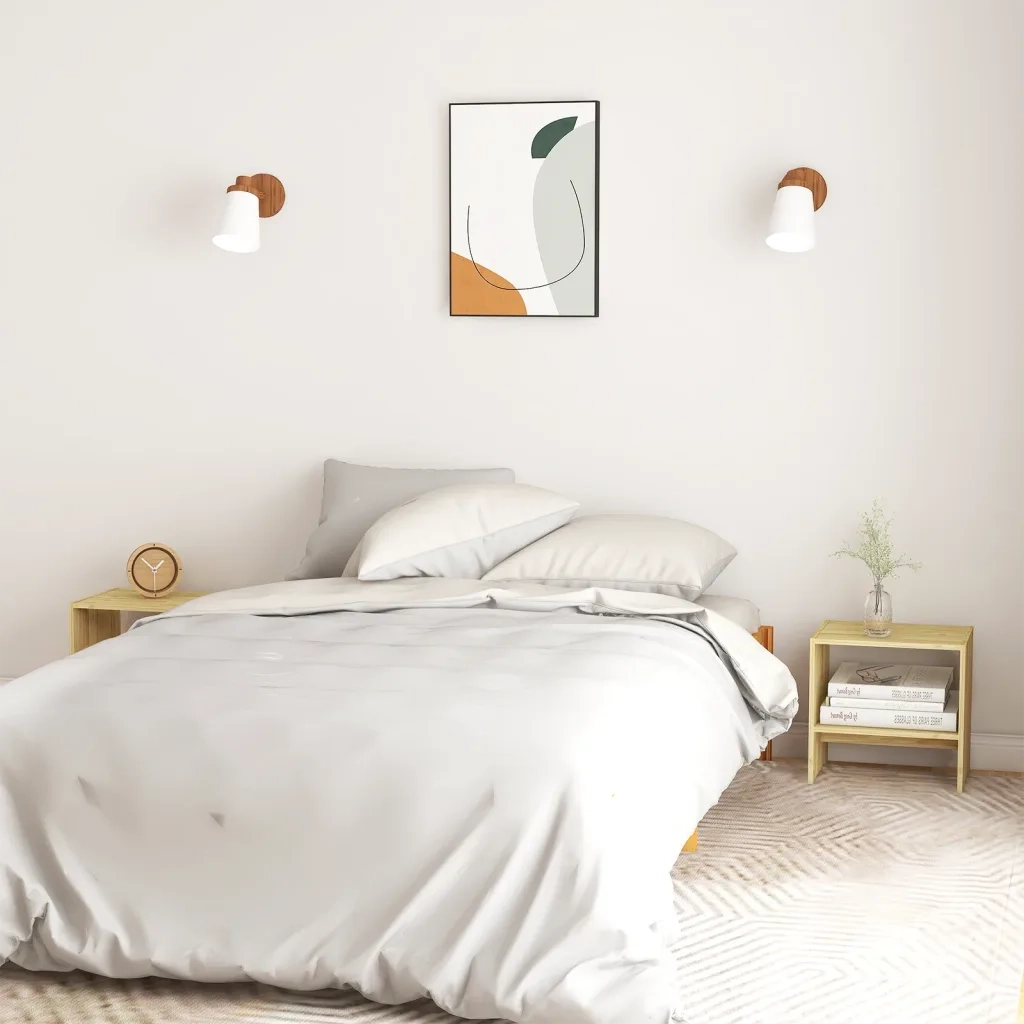 Set di 2 Comodini | Armadio da Notte | Mobiletto da notte 40x30,5x40 cm in Legno Massello di Pino