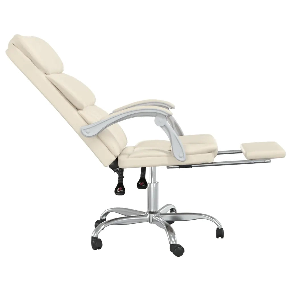 Poltrona da Ufficio Reclinabile Crema in Similpelle 349632