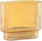 Vaso per fiori a cannele, vaso di vetro per tulipani, vaso moderno per fiori, vaso di vetro a cannele per regali, 18 cm