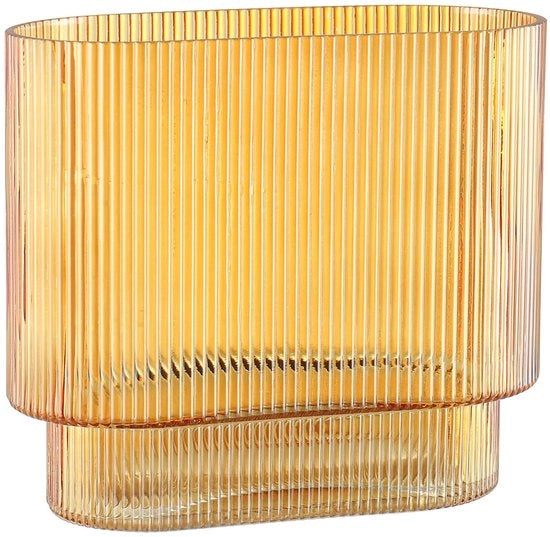 Vaso per fiori a cannele, vaso di vetro per tulipani, vaso moderno per fiori, vaso di vetro a cannele per regali, 18 cm