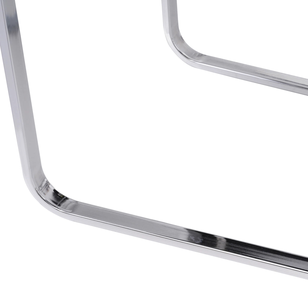 Set di 2 sedie da pranzo 63.5x63.5x47.63 cm con schienale a rombi in velluto e gambe in metallo grigio