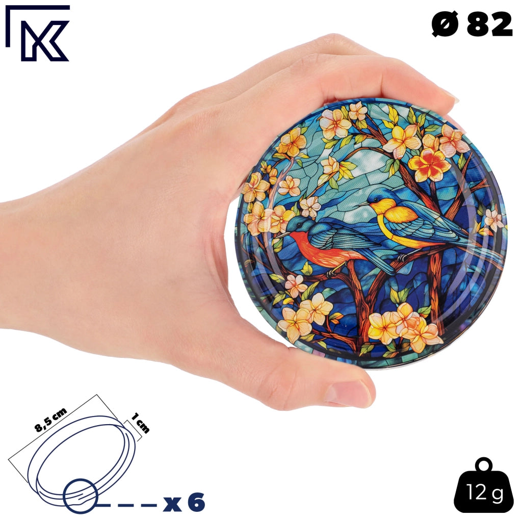 Tappi per barattoli KADAX Fi82, coperchi a forma di uccello, 50 pezzi, 6 chiusure