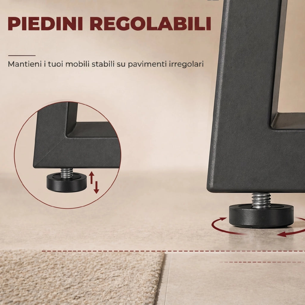 Gambe per Tavolo Trapezoide ¨C Zephmum ¨C Acciaio Nero