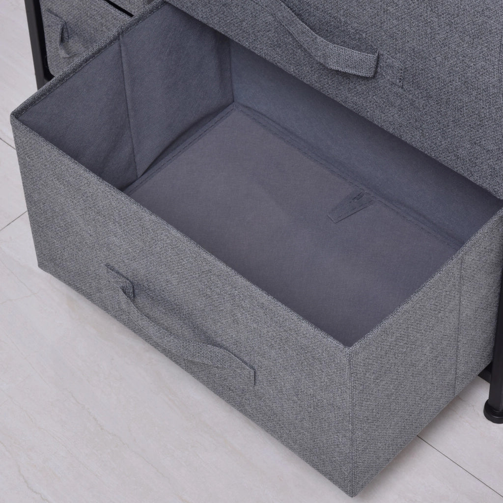 Cassettiera con 7 cassetti in tessuto pieghevoli ¨C zephmum ¨C grigio scuro 63.5x30x71 cm