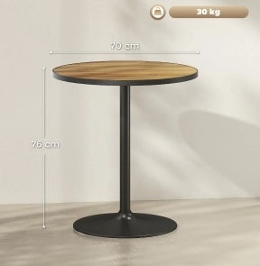 Tavolo rotondo ?70 x 76 cm con base stabile; legno; naturale