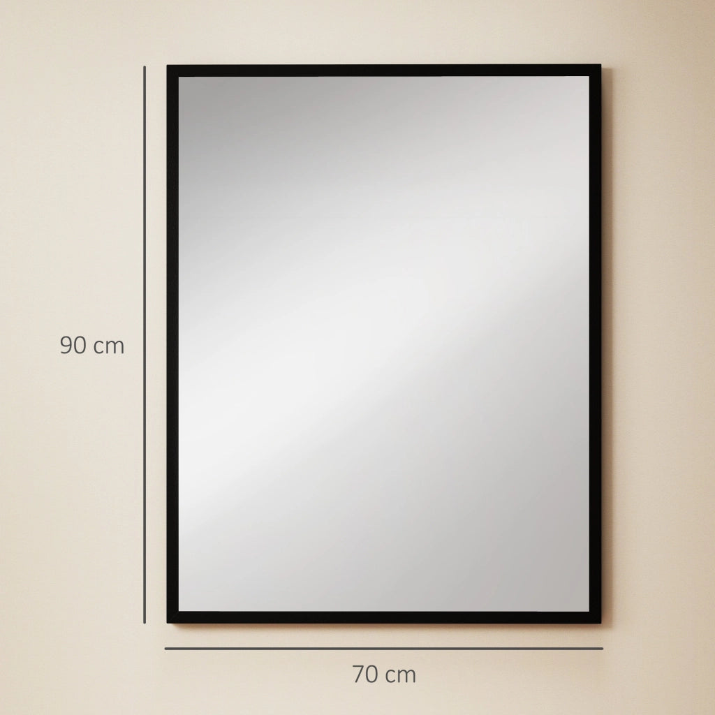 Specchio da parete rettangolare ¨C Xylo ¨C cornice legno nero 90x70 cm
