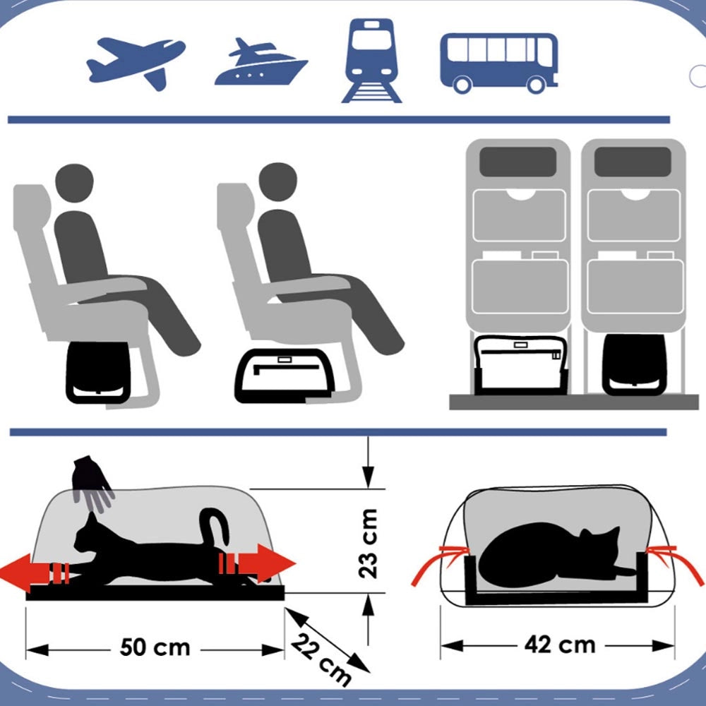 Borsa da viaggio travel bag per gatti e cani aereo auto e treno max 6 kg santorini