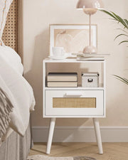 Cassettiera da notte - stile rustico - multifunzionale - 1 pezzo - colore legno