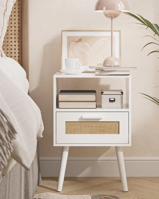 Cassettiera da notte - stile rustico - multifunzionale - 1 pezzo - colore legno