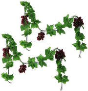Due Finte Uve Artificiale Decorative - 2 Pezzi - Finta Vite - Decorazione - Plastica - Sostenibile - Facile da Pulire - Finte Uve
