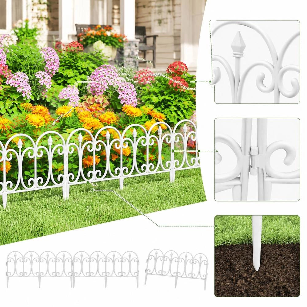 Lawn Edging, 17 Pieces, White, 10 M, PP