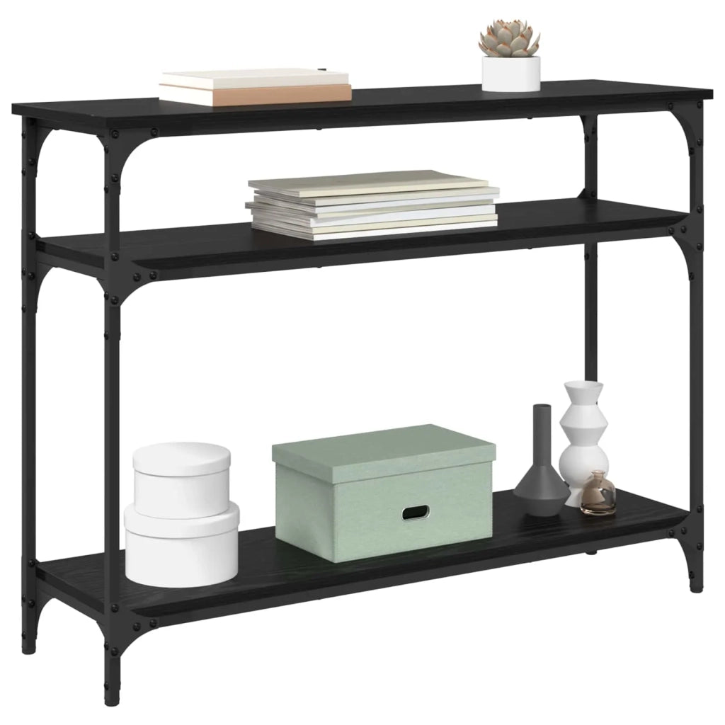 Tavolo consolle Rovere Nero 100 x 29 x 75 cm Legno multistrato